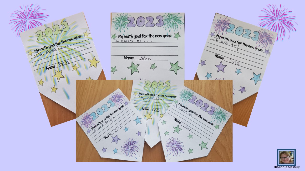 New Years 2023 Math Goal Pennant - Classful