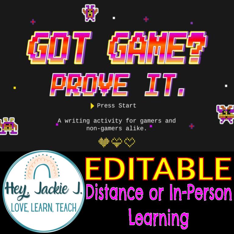 Got Game Gamer Persuasive Writing for Middle Junior High School Google Slides Editable ELA Avid Bonding