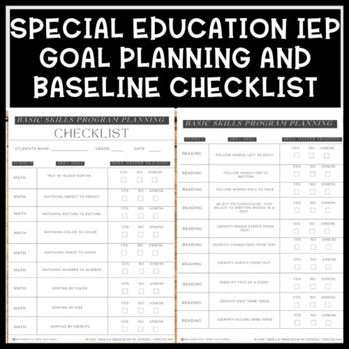 Special Education Basic Skills IEP Goal Baseline Checklist's featured image