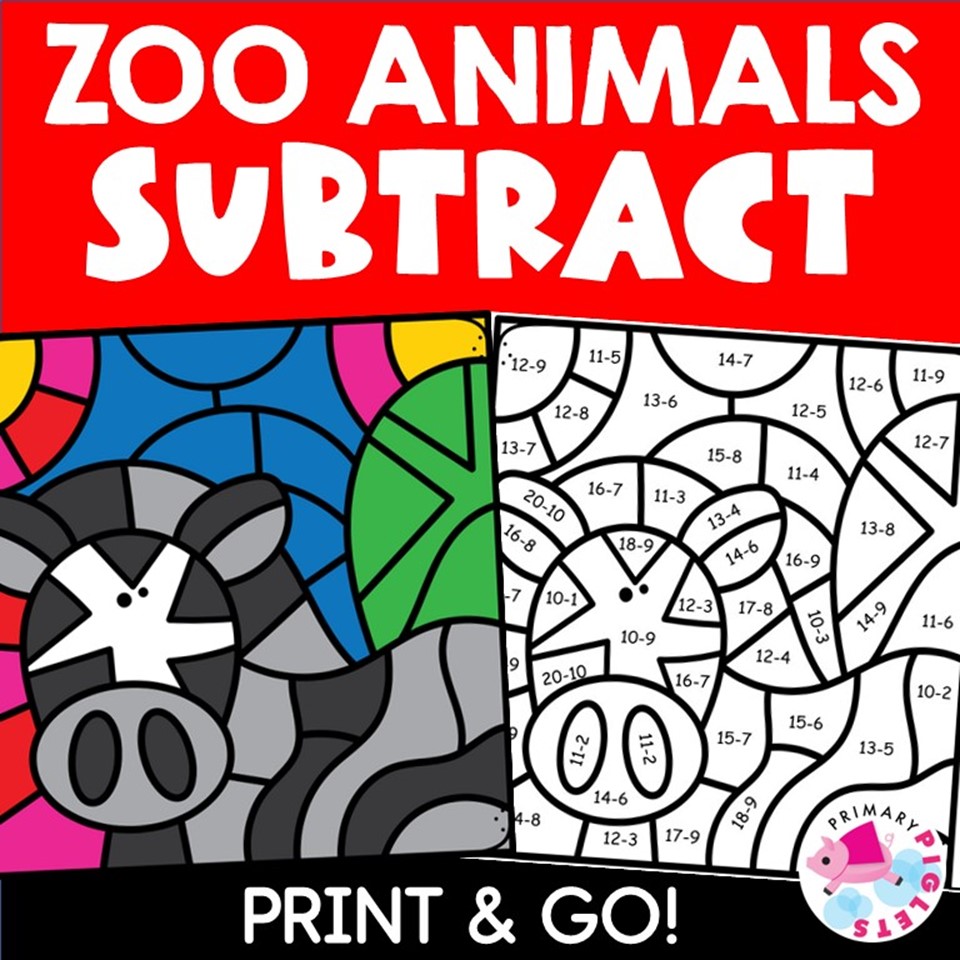 Zoo Animals Zoo Color By Code Zoo Color By Number Zoo Color By