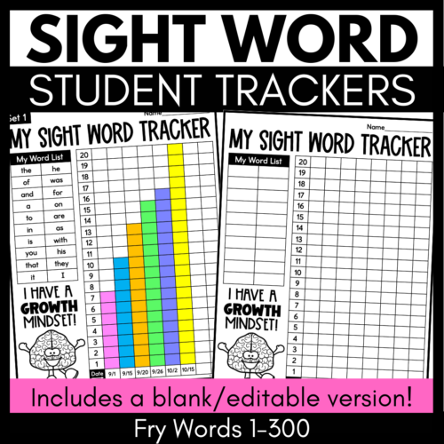 Fry Sight Words Student Tracker EDITABLE - Fry Words 1-300's featured image