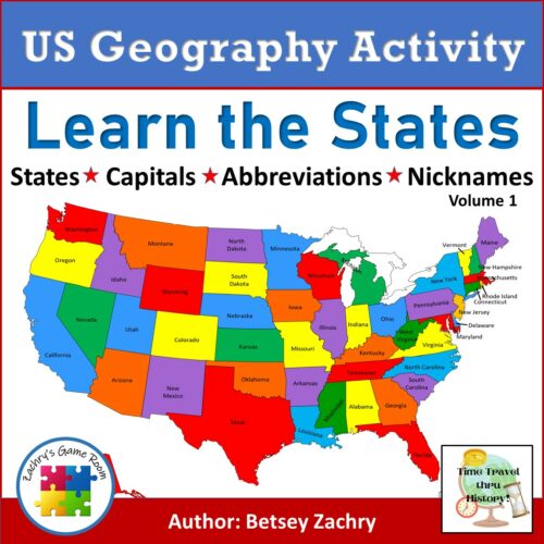 U S Geography - Learn the States - Abbreviations, Capitals, Nicknames Volume 1's featured image