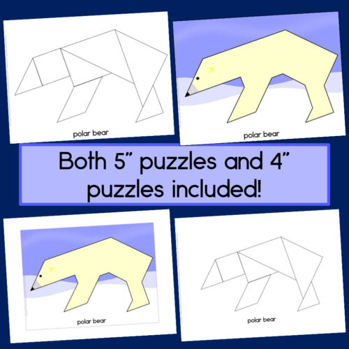Polar Animal Tangram Puzzles Printable | 2D Shapes Math Center | Tangrams -  Classful