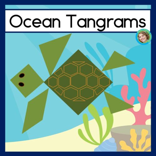 Ocean Tangram Puzzles Printable | 2D Shapes Math Center | Tangrams's featured image