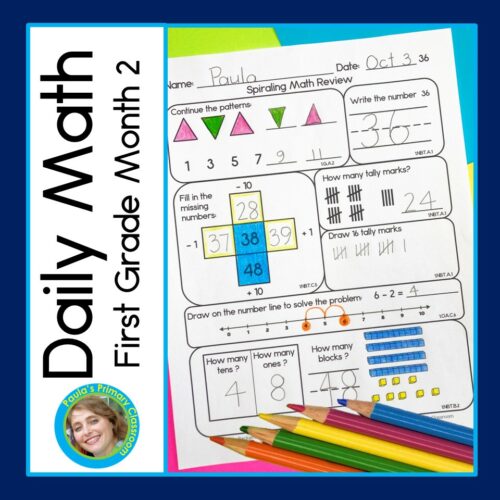 Math Spiral Review Daily Worksheets Morning Work Homework Month 2 Fall's featured image