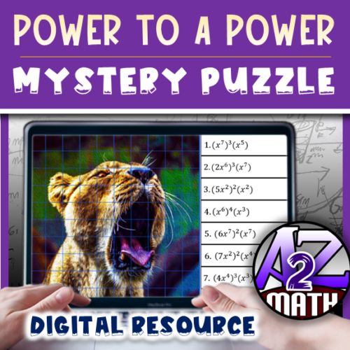 Laws of Exponents Power to a Power Activity Digital Pixel Art Mystery Puzzle's featured image