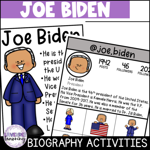 Joe Biden Biography Activities, Flip Book, & Report - Presidents' Day Unit's featured image