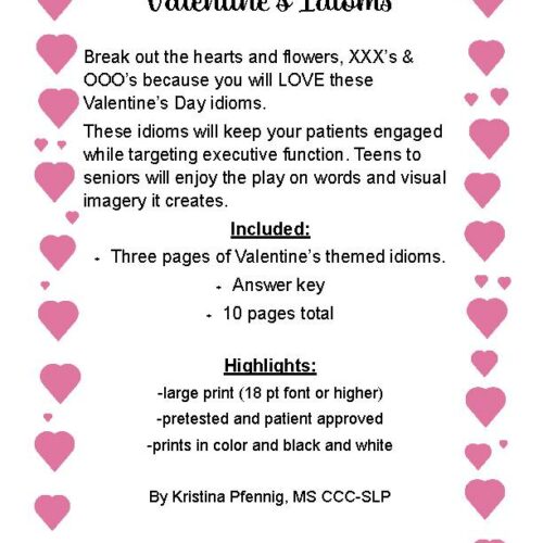 Valentine's Day Idioms for Executive Function-Teens to Seniors's featured image
