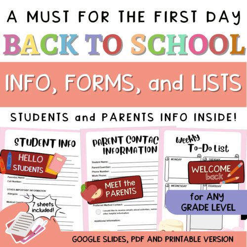 Parent Teacher Communication Log | Back to School Forms and Checklist's featured image