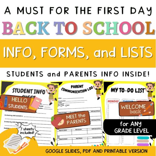 Parent Teacher Communication Log | Back to School Forms and Checklist's featured image