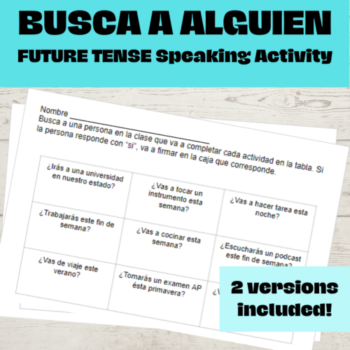 Busca a alguien - Spanish FUTURE TENSE Interpersonal Speaking Activity's featured image