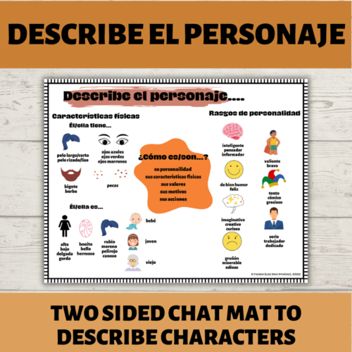 Describe el personaje | Spanish Character Descriptions Chat Mat I Interpersonal's featured image