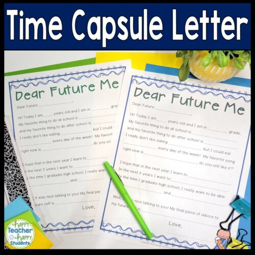 Time Capsule Letter: Letter to Future Self: Beginning or End of Year Reflection Activity's featured image