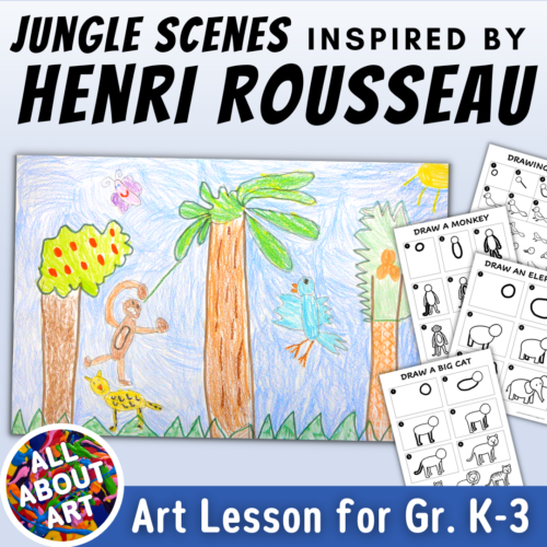 Henri Rousseau Texture Jungle Art Lesson - Artist Inspired Art Project's featured image