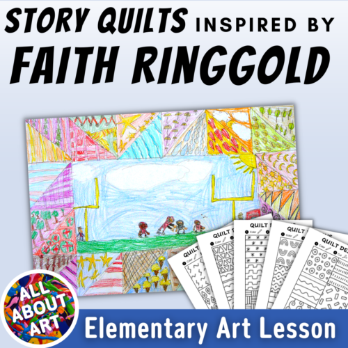 Faith Ringgold Story Quilt Art Lesson - Artist Inspired Art Project's featured image