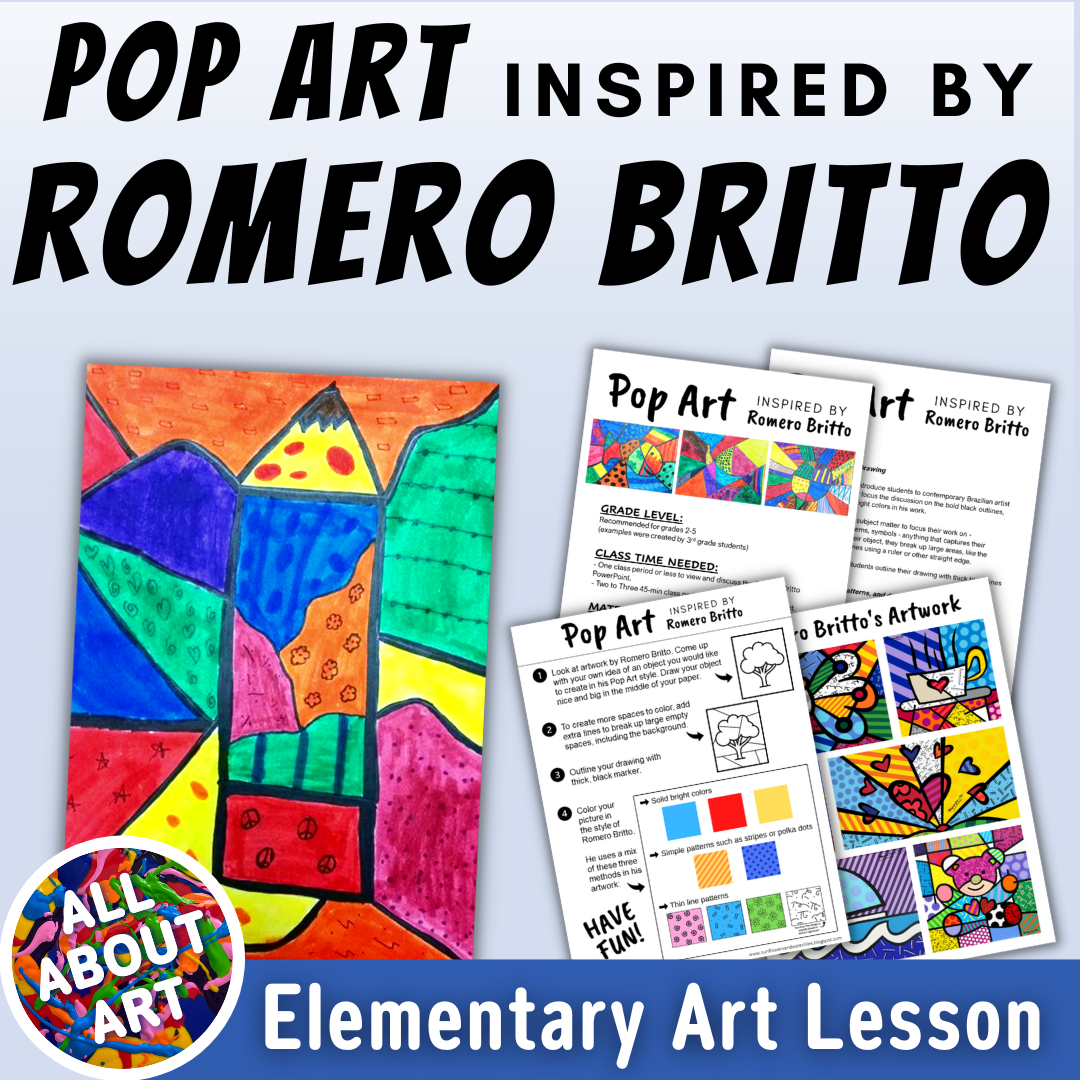 Romero Britto Cats Art Game – Pop Art Project for Elementary Art