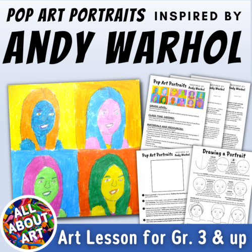 Andy Warhol Pop Art Portrait Art Lesson - Artist Inspired Art Project's featured image