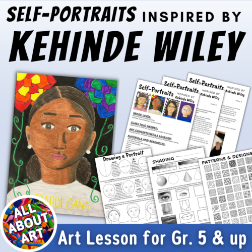 Kehinde Wiley Self-Portrait Art Lesson - Artist Inspired Art Project ...