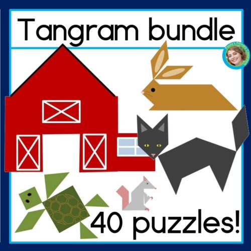 Tangrams Bundle 2D Shape Printable Math Center Ocean | Farm | Spring and more's featured image