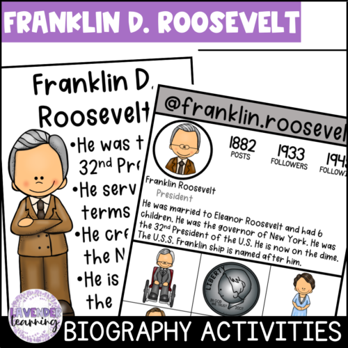 Franklin D. Roosevelt Biography Activities, Report, Worksheet - Presidents' Day's featured image