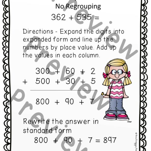 3 Digit Addition Expanded Form Addition Strategies Worksheets - Classful