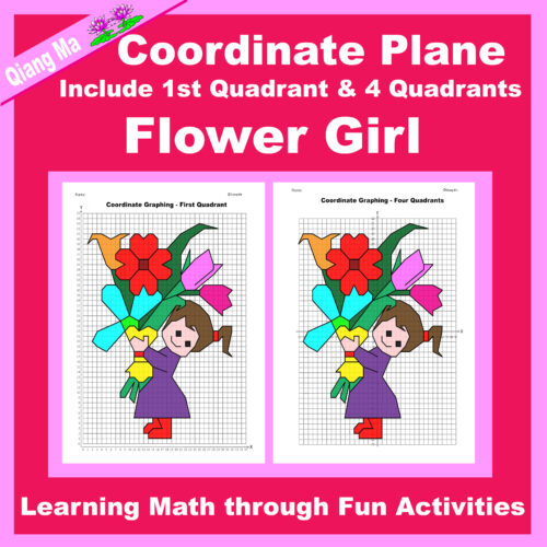 Mother's Day Coordinate Plane Graphing Picture: Flower Girl's featured image