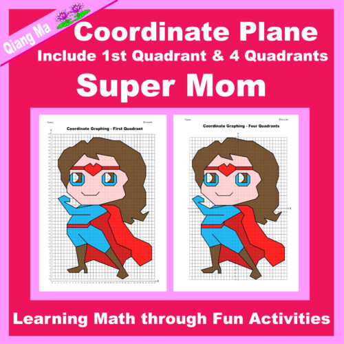 Mother's Day Coordinate Plane Graphing Picture: Super Mom's featured image