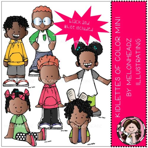 Kidlettes clip art - of color - Mini set 1 - by Melonheadz Illustrating's featured image