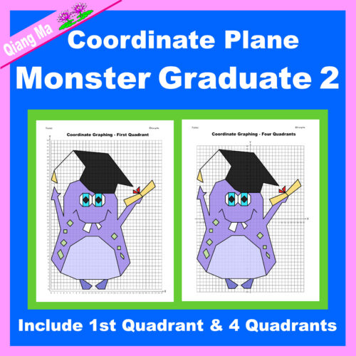Graduation Coordinate Plane Graphing Picture: Monster Graduate 2's featured image
