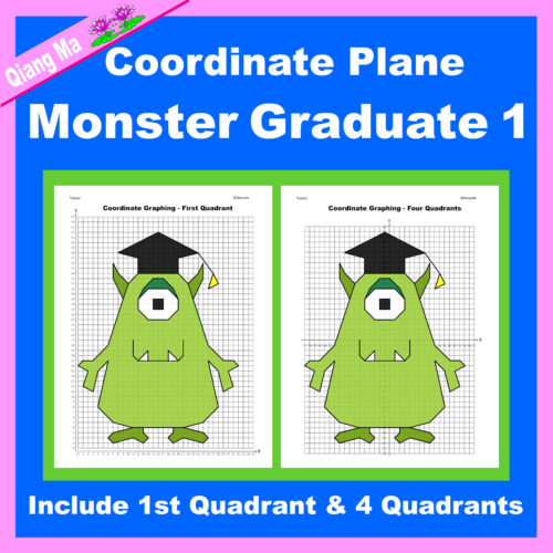 Graduation Coordinate Plane Graphing Picture: Monster Graduate 1's featured image