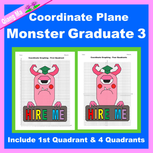 Graduation Coordinate Plane Graphing Picture: Monster Graduate 3's featured image