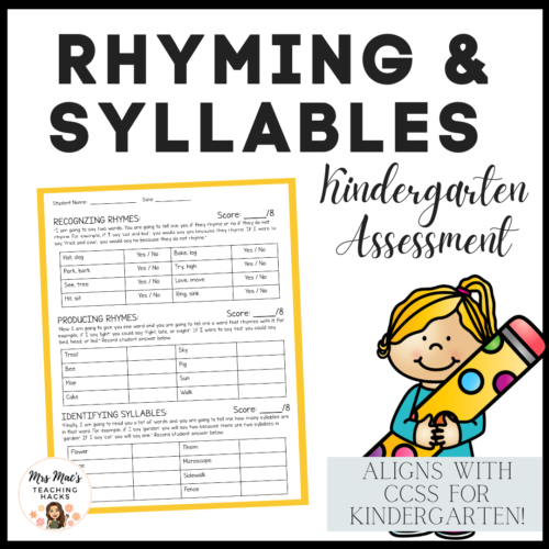 Rhyming and Syllables Assessment (Kindergarten)'s featured image