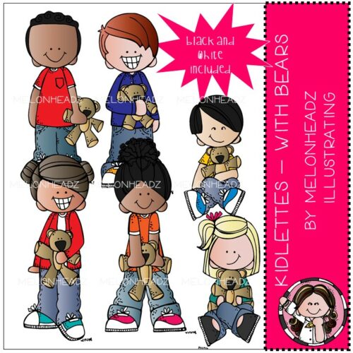Kidlettes clipart - with bears - Mini - by Melonheadz Illustrating's featured image