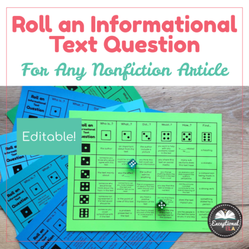 Roll an Informational Text Question: Use with any nonfiction article!'s featured image