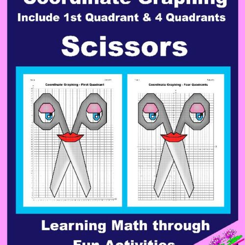 Back to School Coordinate Plane Graphing Picture: Scissors's featured image
