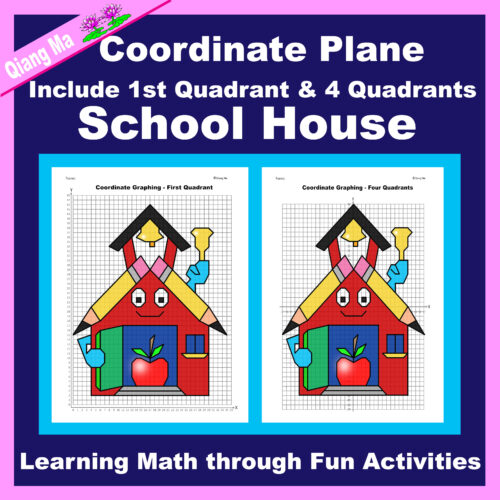 Back to School Coordinate Plane Graphing Picture: School House's featured image