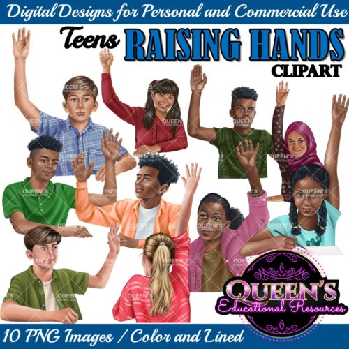 Raising Hands Clipart, Hands Raised Clipart, Teenagers Raising Hands Clipart's featured image