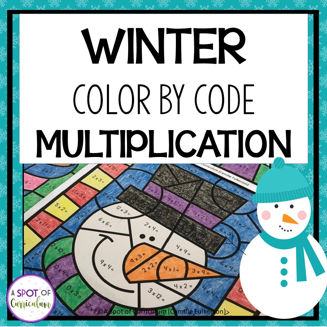 Winter Coloring Pages - Multiplication Color by Number