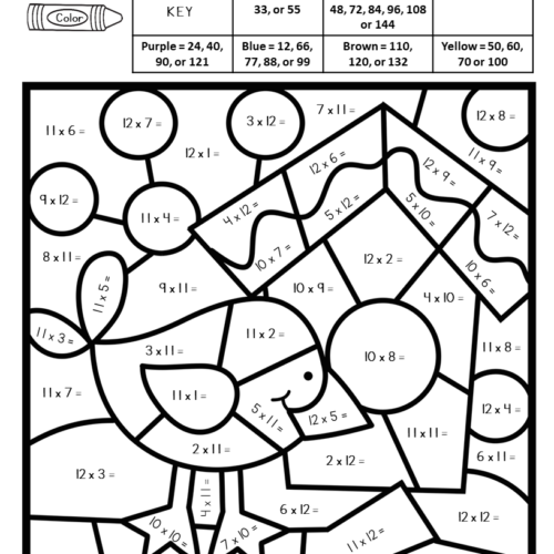 Winter Coloring Pages - Multiplication Color by Number - Classful