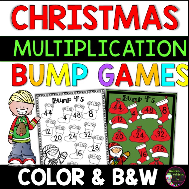 Christmas Multiplication Bump Games | Christmas Math