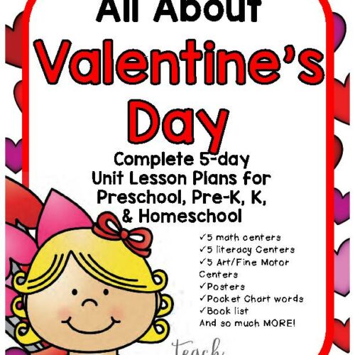 Valentine's Day 5-Day Lesson Plans for Preschool, Pre-K, K, & Homeschool's featured image