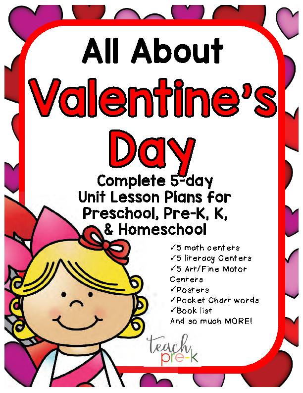 Valentine's Day 5-Day Lesson Plans for Preschool, Pre-K, K, & Homeschool