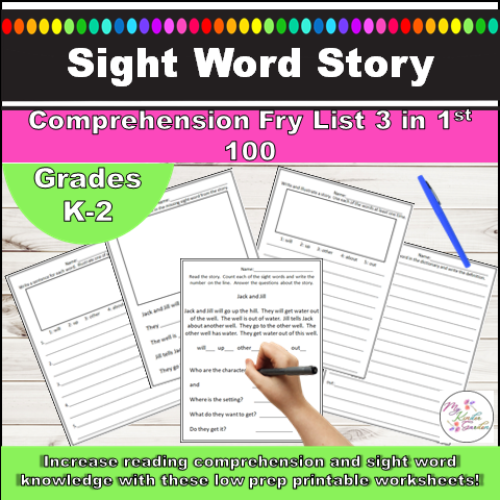 Fry Sight Word Reading Comprehension Worksheets | List 3's featured image