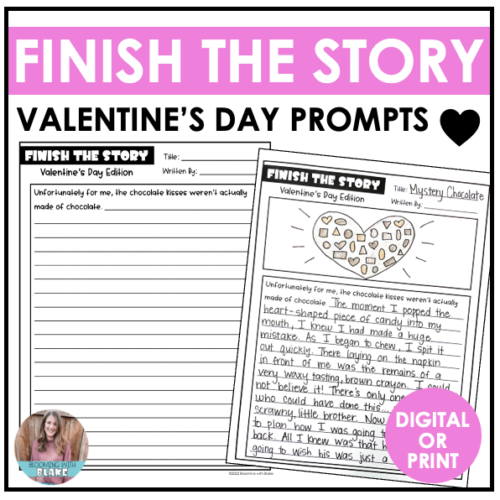 Valentine's Day Writing Activity Finish the Story Prompts's featured image
