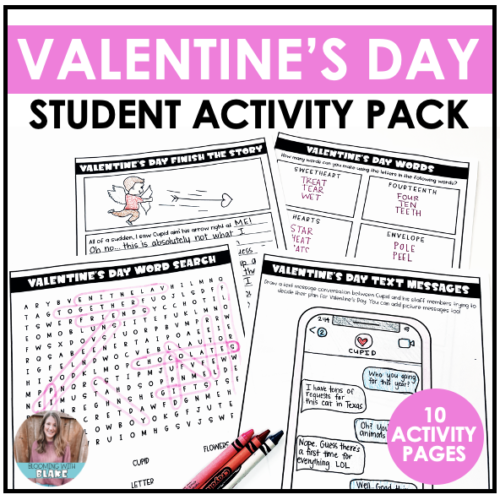 Valentine's Day Activities No Prep Packet's featured image