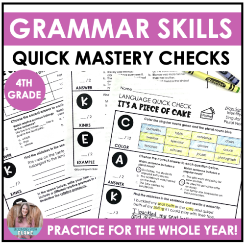 4th Grade Grammar Practice Worksheets and Assessments's featured image