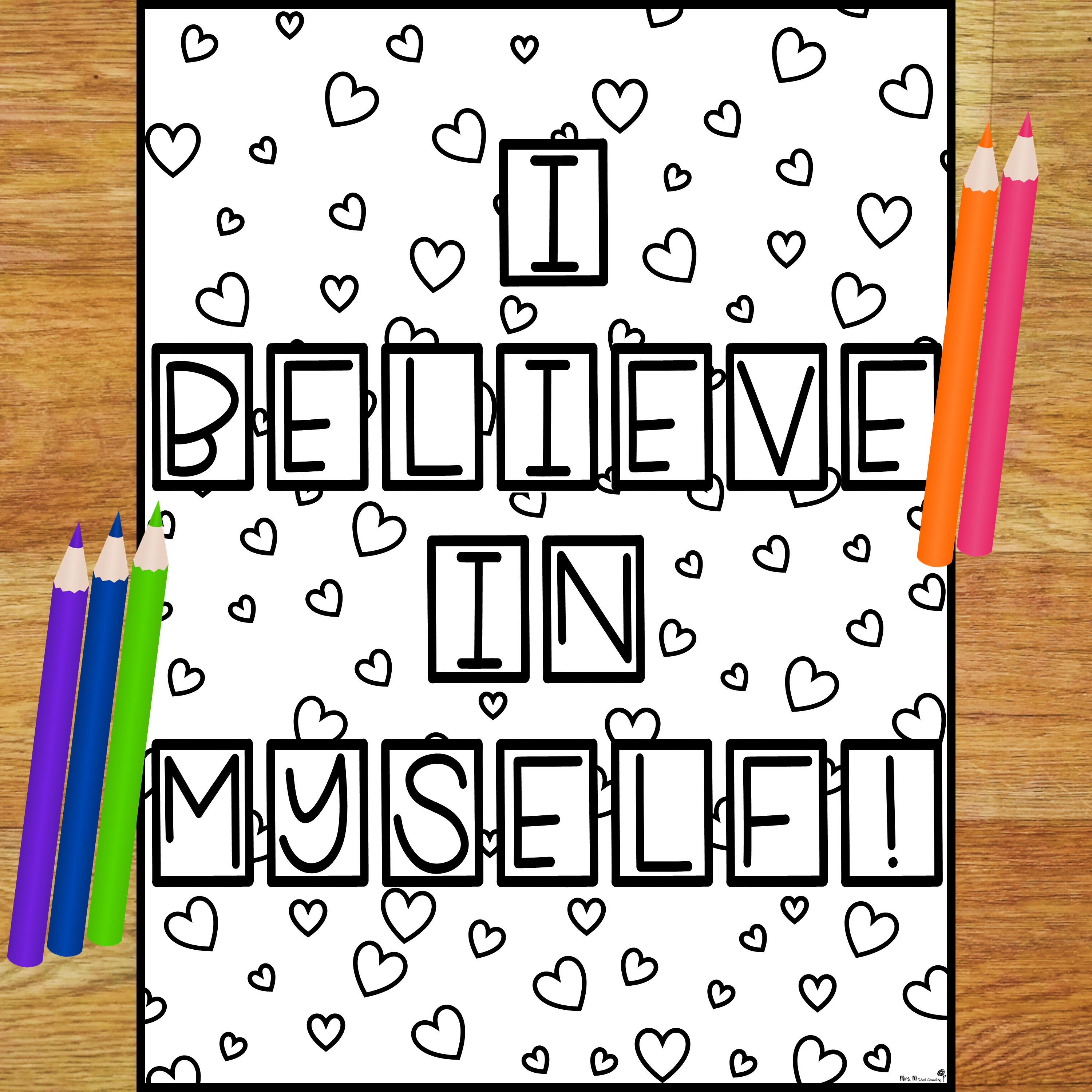 SelfLove Coloring Pages / Positive Affirmations & SelfTalk
