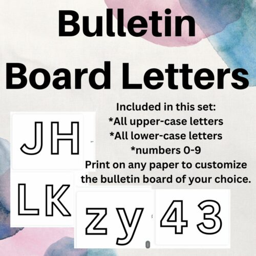 Bulletin Board Letters, A-Z, a-z, and 0-9