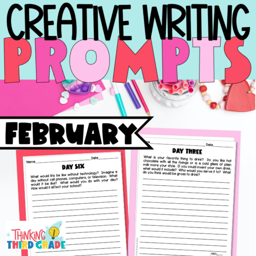 Creative Writing Prompts February | No Prep Printables | Prewriting Centers's featured image