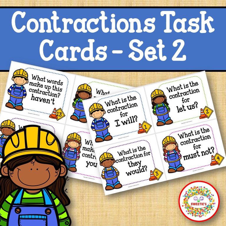 Contraction Task Cards - Construction Set 2